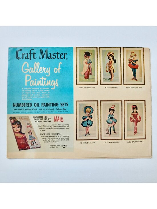 Other - Craft Master Gallery of Paintings Numbered Oil Painting Sets Advertisement Flyer